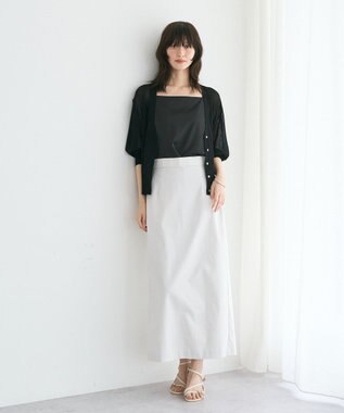 YECCA VECCA シアーニットVネックカーディガン Black