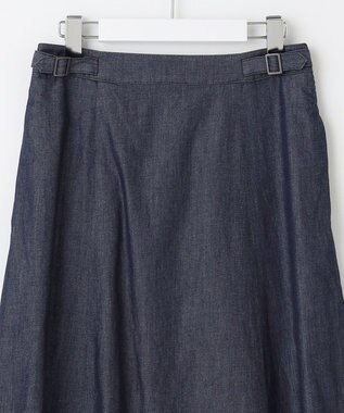 J.PRESS LADIES 【洗える】ライトデニム フレアー スカート ネイビー系