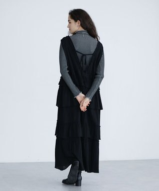 Green Parks ■ＥＳＣＡＲ　レース×コットンティアードワンピース Black