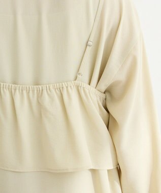 Green Parks ＳＥＴ２点フリルビスチェ＋シャツワンピース Light Khaki