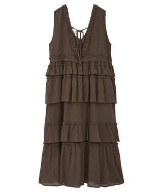 Green Parks ■ＥＳＣＡＲ　レース×コットンティアードワンピース Brown