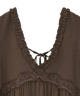 Green Parks ■ＥＳＣＡＲ　レース×コットンティアードワンピース Brown