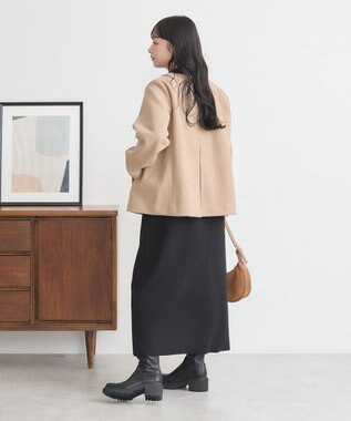 earth music&ecology ２Ｗａｙフードショートコート Beige