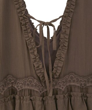 Green Parks ■ＥＳＣＡＲ　レース×コットンティアードワンピース Brown