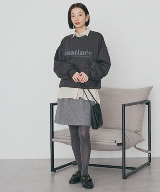 AMERICAN HOLIC フレンチロゴ裏起毛プルオーバー Charcoal Gray