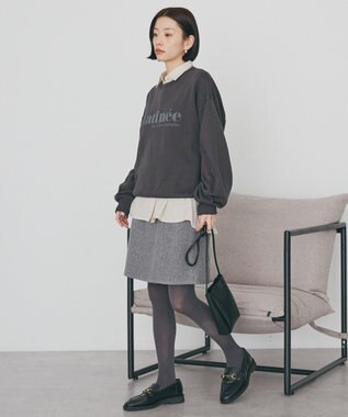 AMERICAN HOLIC フレンチロゴ裏起毛プルオーバー Charcoal Gray