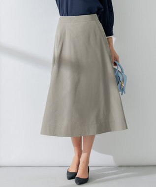 組曲 【5色展開・後ろゴム仕様】カラータフタ スカート ライトグレー系