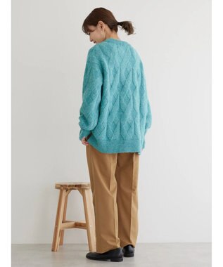 AMERICAN HOLIC Ｍｉｘヤーンモックネックケーブルニットプルオーバー Sax