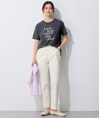 ANY L 半袖ロゴＴシャツ チャコール[ロゴプリント]