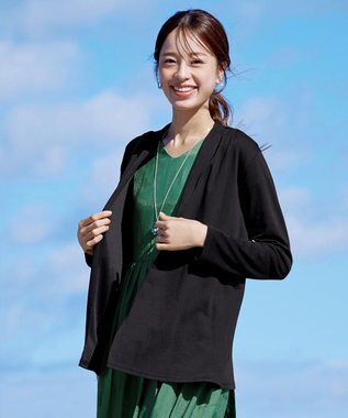 Tiaclasse 【新色追加・UVケア・接触冷感】“やみつき”着ながしロングカットソーカーデ ブラック