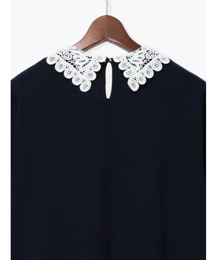 Te chichi レース衿ニットワンピース ネイビー