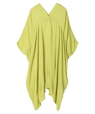 earth music&ecology レーヨンビッグシャツチュニック Lime Green