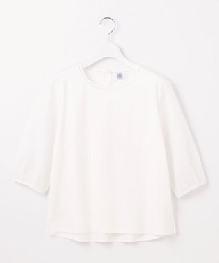 J.PRESS LADIES L 【WEB限定カラーあり】スムースジャージー 刺繍スリーブ カットソー ホワイト系