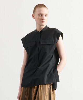 JOSEPH 【洗える】ポプリン　ノースリーブブラウス Black