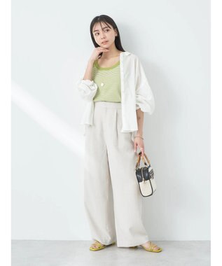 earth music&ecology タックワイドパンツ Ivory