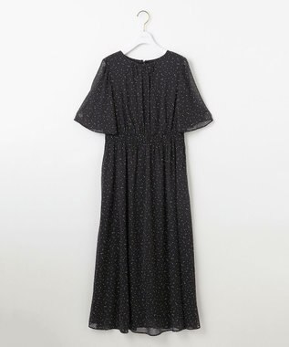 ANY SIS 【洗える】シアーパターン ワンピース ブラックドット
