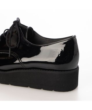 MODE ET JACOMO <carino>【レイン対応】レースアッププラットフォーム ブラックエナメル