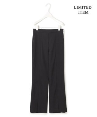 ICB 【WEB限定・洗える】キュプラハイパワーストレッチ セミフレアパンツ ブラック系