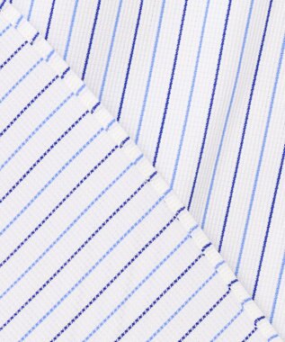 J.PRESS MEN 【PREMIUM PLEATS / 形態安定】スーピマコットンパナマストライプ ドレスシャツ / B.D. サックスブルー系1