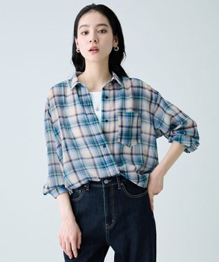 ANY L シアーチェックシャツ