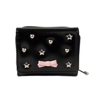 WEGO スタッズリボンウォレット ブラック