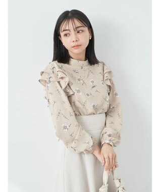 earth music&ecology フリルスリーブブラウス Blue