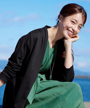 Tiaclasse 【新色追加・UVケア・接触冷感】“やみつき”着ながしロングカットソーカーデ ブラック