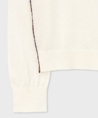 Paul Smith ドレープウール ストライプ タートルネック ニット オフホワイト