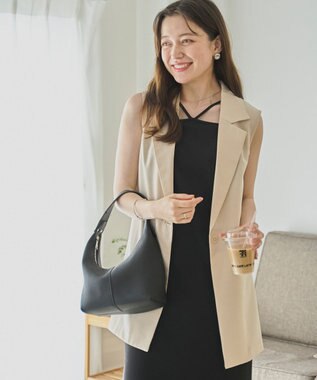 WEGO リネンライクサイドベルトベスト ナチュラル