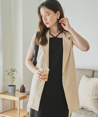 WEGO リネンライクサイドベルトベスト ナチュラル