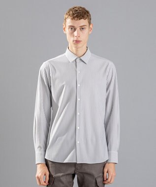 JOSEPH HOMME コンフォートクリアストライプ　レギュラーカラーシャツ ライトグレー系1
