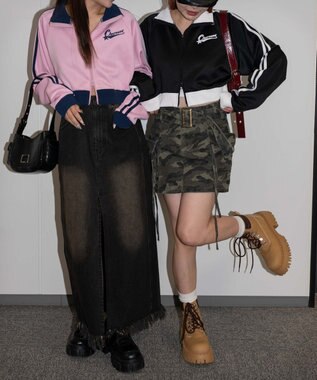 WEGO ロゴプリントトラックジャケット ピンク