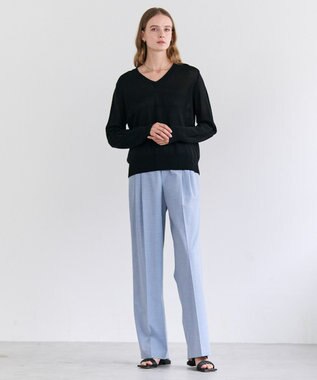 BEIGE， APOPHY / ステッチディテールイージータックパンツ Sax