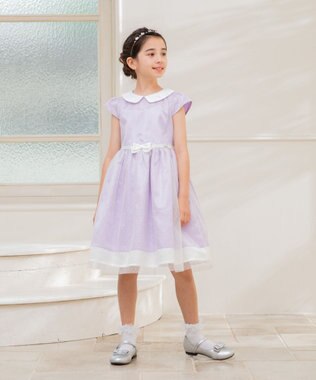組曲 KIDS 【150-160㎝】チュールドット ドレス ラベンダー系5