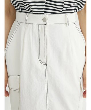 Green Parks ・ＳＵＧＡＲ　ＳＰＯＯＮ　配色ｓｔカーゴスカート Ivory