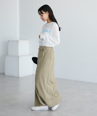 CRAFT STANDARD BOUTIQUE フロントタックロングスカート Light Khaki