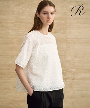 23区 【R(アール)】ランダムドットレース Aライン ブラウス
