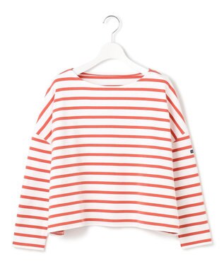 23区 【洗える】Armor-lux スムース クロップド  ボーダー カットソー オフ×トマト