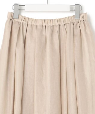 23区 L 【洗える】グロッシーボイル タック スカート ベージュ系