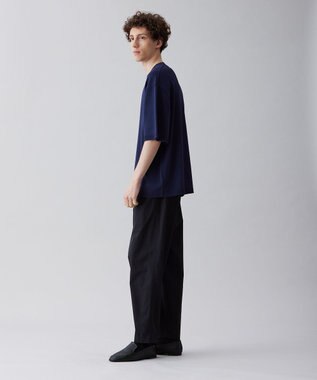 UNFILO MENS 【接触冷感】イージーケア ニット半袖Ｔシャツ [23年春夏商品] ネイビー