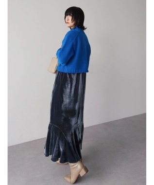 Green Parks ショート丈ケーブルニットプルオーバー Blue