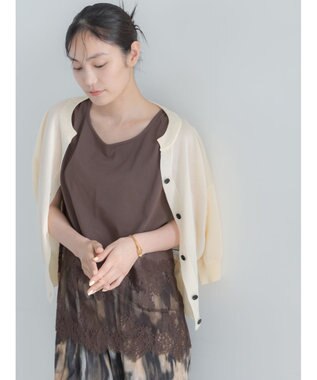 Te chichi スカラップレースヘムタンクトップ ブラウン