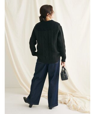 CRAFT STANDARD BOUTIQUE リサイクルポリエステルケーブルカーディガン Black