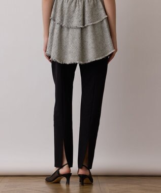 GRACE CONTINENTAL ストレッチテーパードパンツ ブラック