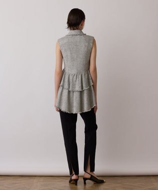 GRACE CONTINENTAL ストレッチテーパードパンツ ブラック