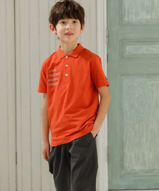 J.PRESS KIDS 【140-170cm】T/C ライト カノコ 半袖ポロシャツ オレンジ系