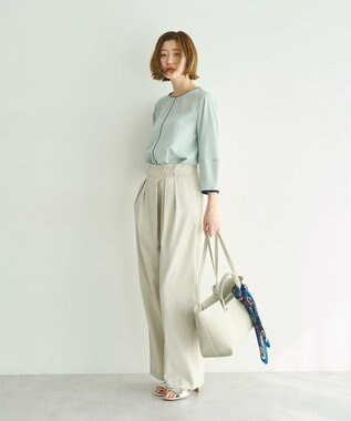 YECCA VECCA 配色パイピングブラウス Mint