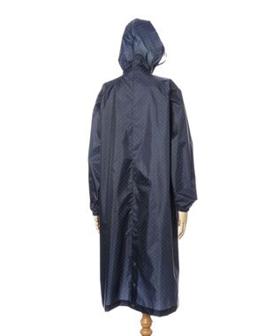 MOONBAT FLAT PURE サイクル レインコート ドット 自転車 収納袋付き ネイビーブルー