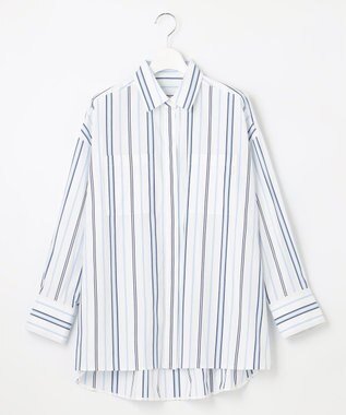 自由区 L 【洗える】SOMELOSシャーティング シャツブラウス スカイブルー系1