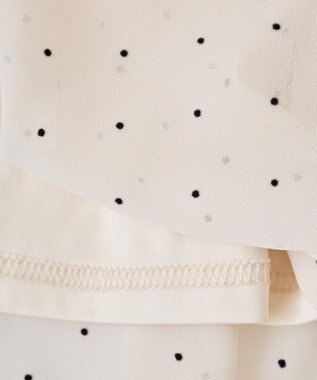 earth music&ecology ＳＥＴ２点フロッキードットブラウス＋スカート Ivory